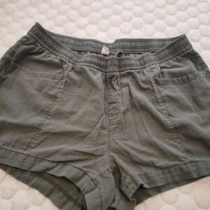 Old Navy Olive Green High-Rise Drawstring Shorts